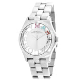 Marc Jacobs Henry Silver Skeleton Dial SIlver Stainless Steel Strap Watch for Women - MBM3262