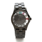 Marc Jacobs Henry Black Skeleton Dial Black Silver Stainless Steel Strap Watch for Women - MBM3265