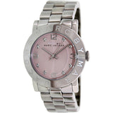 Marc Jacobs Amy Life Pink Dial Silver Stainless Steel Strap Watch for Women - MBM3300