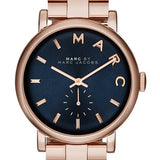 Marc Jacobs Baker Blue Dial Rose Gold Stainless Steel Strap Watch for Women - MBM3330