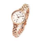 Marc Jacobs Sally White Dial Rose Gold Stainless Steel Strap Watch for Women - MBM8643