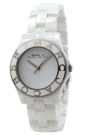 Marc Jacobs Marc White Dial White Ceramic Strap Watch for Women - MBM9500