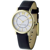 Marc Jacobs Roxy Champagne Dial Black Leather Strap Watch for Women - MJ1537