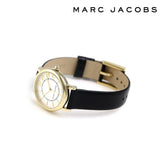 Marc Jacobs Roxy Champagne Dial Black Leather Strap Watch for Women - MJ1537