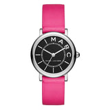 Marc Jacobs Roxy Black Dial Pink Leather Strap Watch for Women - MJ1540
