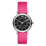 Marc Jacobs Roxy Black Dial Pink Leather Strap Watch for Women - MJ1535