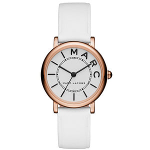 Marc Jacobs Roxy White Dial White Leather Strap Watch for Women - MJ1561