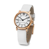 Marc Jacobs Roxy White Dial White Leather Strap Watch for Women - MJ1562