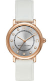 Marc Jacobs Roxy Silver Dial White Leather Strap Watch for Women - MJ1634