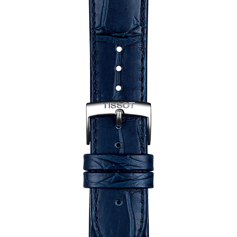 Tissot Carson Premium Blue Dial Blue Leather Strap Watch For Men - T122.410.16.043.00