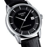 Tissot T Classic Luxury Black Dial Black Leather Strap Watch For Men - T086.407.16.051.00