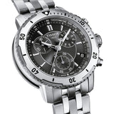 Tissot PRS 200 Grey Dial Chronograph Grey Dial Silver Steel Strap Watch For Men - T067.417.11.051.00