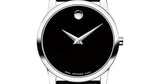 Movado Museum Classic Black Dial Black Leather Strap Watch For Women - 0607015