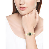 Movado Rondiro 22mm Black Dial Yellow Gold Steel Strap Watch For Women - 0606888