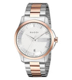 Gucci G Timeless White Dial Two Tone Steel Strap Watch For Men - YA126447