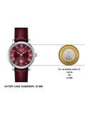 Tissot Carson Premium Lady Maroon Dial Maroon Leather Strap Watch For Women - T122.210.16.373.00