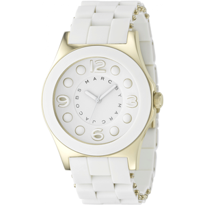 Marc Jacobs Pelly White Dial White Silicone Strap Watch for Women - MBM2526