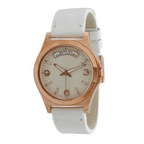 Marc Jacobs Baby Dave Ivory Dial White Leather Strap Watch for Women - MBM1260