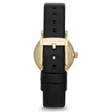 Marc Jacobs Baker Black Dial Black Leather Strap Watch for Women - MBM1273