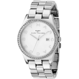 Marc Jacobs Henry White Diamonds Dial Silver Stainless Steel Strap Watch for Women - MBM3044