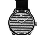 Marc Jacobs Lidia Stripe Glitz Black Dial Black Leather Strap Watch for Women - MBM1166