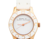 Marc Jacobs Blade White Dial White Leather Strap Watch for Women - MBM1179