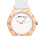 Marc Jacobs Blade White Dial White Leather Strap Watch for Women - MBM1201