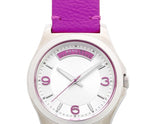 Marc Jacobs Baby Dave Silver Dial Purple Leather Strap Watch for Women - MBM1262