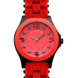 Marc Jacobs Pelly Red Dial Red Silicone Stainless Steel Strap Watch for Women - MBM2590