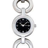 Marc Jacobs Amy Black Dial Silver Steel Strap Watch for Women - MBM3004