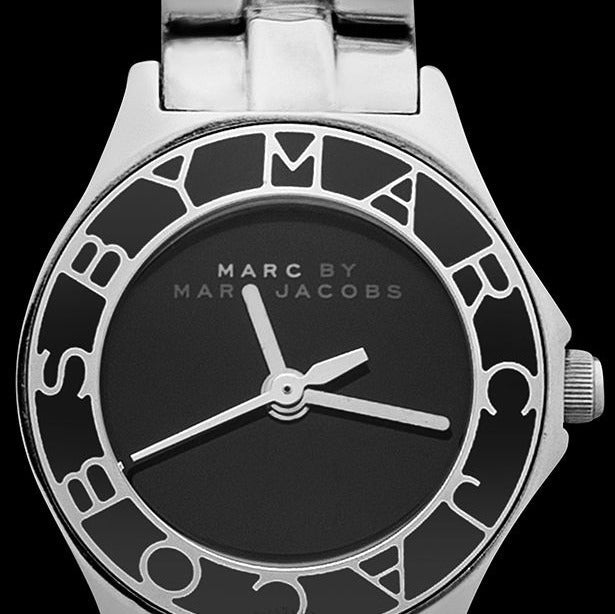 Marc Jacobs Blade Black Dial Silver Stainless Steel Strap Watch for Women - MBM3059