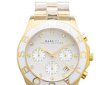 Marc Jacobs Blade White Dial Gold Stainless Steel Strap Watch for Women - MBM3081