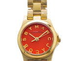 Marc Jacobs Henry Dinky Orange Dial Gold Stainless Steel Strap Watch for Women - MBM3202