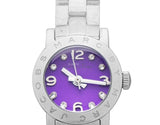 Marc Jacobs Amy Purple Dial Silver Stainless Steel Strap Watch for Women - MBM3228