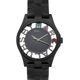 Marc Jacobs Henry Black Skeleton Dial Black Silver Stainless Steel Strap Watch for Women - MBM3265