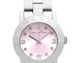 Marc Jacobs Amy Life Pink Dial Silver Stainless Steel Strap Watch for Women - MBM3300