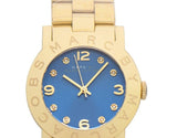 Marc Jacobs Amy Blue Dial Gold Stainless Steel Strap Watch for Women - MBM3303