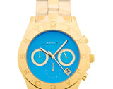 Marc Jacobs Blade Blue Dial Gold Stainless Steel Strap Watch for Women - MBM3307