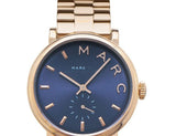 Marc Jacobs Baker Blue Dial Rose Gold Stainless Steel Strap Watch for Women - MBM3330