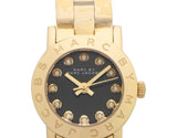 Marc Jacobs Amy Black Dial Gold Stainless Steel Strap Watch for Women - MBM3336