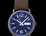 Marc Jacobs Fergus Blue Dial Brown Leather Strap Watch for Men - MBM5078