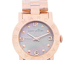 Marc Jacobs Black Dial Rose Gold Stainless Steel Strap Watch for Women - MBM8610