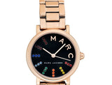 Marc Jacobs Roxy Black Dial Rose Gold Stainless Steel Strap Watch for Women - MJ3569