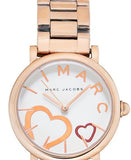 Marc Jacobs Classic White Dial Rose Gold Stainless Steel Strap Watch for Women - MJ3592