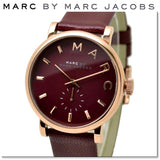 Marc Jacobs Baker Maroon Dial Maroon Leather Strap Watch for Women - MBM1267