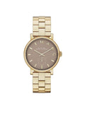 Marc Jacobs Baker Grey Dial Gold Stainless Steel Strap Watch for Women - MBM3281