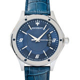 Maserati Circuito Blue Dial Blue Leather Strap Watch For Men - R8851127003