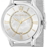 Maserati Epoca Mother of Pearl Dial Silver Mesh Strap Watch For Women - R8853118504