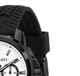 Maserati Successo 44mm White Dial Black Silicone Strap Watch For Men - R8871621010