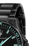 Maserati SFIDA Aqua Edition Analog Black Dial Black Steel Strap Watch For Men - R8853144001